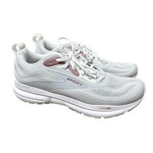 Brooks Trace 4 Running Shoes Womens Size 9 White Gray DNA Loft Mesh 1204411B192